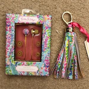 Lilly Pulitzer Earbuds and Keychain